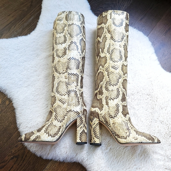 Paris Texas Knee High Snake Skin Python Leather Heeled Boots - Picture 8 of 13